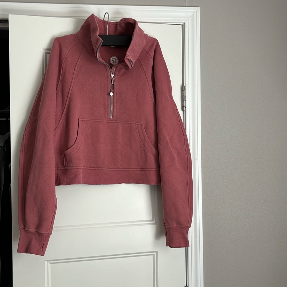 Rose Lululemon half zip sweater no hood